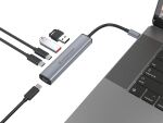 Conceptronic HUBBIES22G 4-Port USB 3.2 Gen 1 Hub, 2 × USB-C- und 2 × USB-A-Anschlüsse, 5 Gbit/s, USB-C PD 100 W