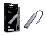 Conceptronic HUBBIES22G 4-Port USB 3.2 Gen 1 Hub, 2 × USB-C- und 2 × USB-A-Anschlüsse, 5 Gbit/s, USB-C PD 100 W