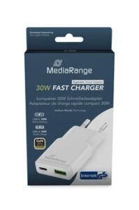 MediaRange MRMA125 Ladegerät für Mobilgeräte Universal Weiß AC Schnellladung Drinnen