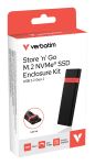 Verbatim 32261 Speicherlaufwerksgehäuse SSD-Gehäuse Schwarz, Rot M.2 USB