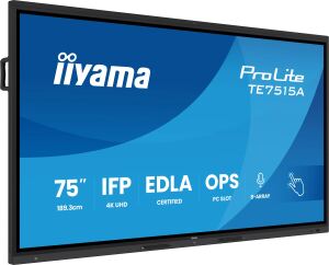 iiyama TE7515A-B2AG Signage-Display Kiosk-Design 190,5 cm (75") WLAN 550 cd/m² 4K Ultra HD Schwarz Touchscreen Eingebauter Prozessor Android 24/7