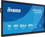 iiyama TE7515A-B2AG Signage-Display Kiosk-Design 190,5 cm (75") WLAN 550 cd/m² 4K Ultra HD Schwarz Touchscreen Eingebauter Prozessor Android 24/7