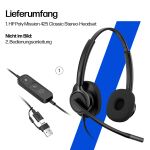 HP Poly Mission 425 Stereo-USB-Headset, kabelgebunden, Classic