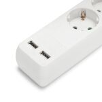 Entac Steckdosen-Verlängerungskabel S1 3 Steckdosen mit Schalter 1,5m 3G1,5 2 USB