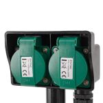 Entac Gartensteckdosen-Verlängerungskabel O1S 2 Steckdosen 5m IP44