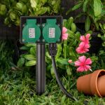 Entac Gartensteckdosen-Verlängerungskabel O1S 2 Steckdosen 5m IP44