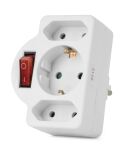 Entac Stromadapter 3 Steckdosen (1 geerdet, 2 Euro) mit...