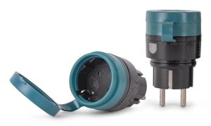 Entac Ferngesteuerte IP44-Steckdose, 2er-Set IP44-Steckdosen mit RC