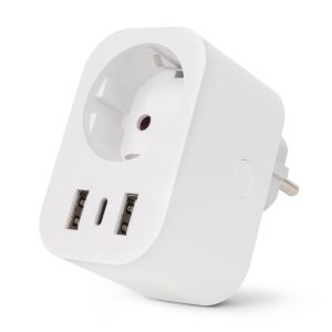 Entac Smart Einzelsteckdosenadapter 1x Typ-F, 2xUSB-A, 1xUSB-C 2,4A WIBLE