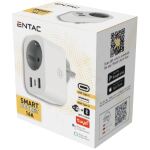 Entac Smart Einzelsteckdosenadapter 1x Typ-F, 2xUSB-A,...