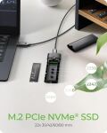 ICY BOX M.2 NVMe SSD Gehäuse, werkzeutloser Einbau, Host USB 3.2 Gen 2 Type-C+A, 10 Gbps, Aluminium