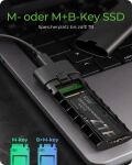 ICY BOX M.2 NVMe SSD Gehäuse, werkzeutloser Einbau, Host USB 3.2 Gen 2 Type-C+A, 10 Gbps, Aluminium
