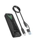 ICY BOX Gehäuse für NVMe M.2 SSD, RGB-Beleuchtung, Host USB 3.2 Gen 2 Type-C+ Type-A, 10 Gbit/s