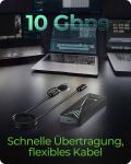 ICY BOX Gehäuse für NVMe M.2 SSD, RGB-Beleuchtung, Host USB 3.2 Gen 2 Type-C+ Type-A, 10 Gbit/s