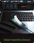 ICY BOX Gehäuse für NVMe M.2 SSD, RGB-Beleuchtung, Host USB 3.2 Gen 2 Type-C+ Type-A, 10 Gbit/s
