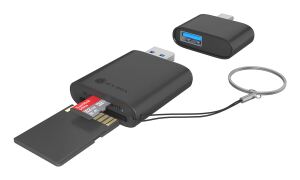 ICY BOX IB-CR204-CU3, 2 in 1 Kartenleser für SD /Micro SD via USB Type-C + -A Schnittstelle, USB Gen 3.2 Gen 1 (5Gbit/s)