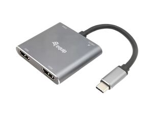 Equip USB-C 4-in-1 Dual-HDMI-Adapter, USB 3.0, 100W USB PD