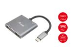 Equip USB-C 4-in-1 Dual-HDMI-Adapter, USB 3.0, 100W USB PD