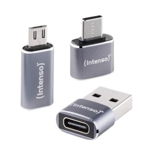 Intenso USB Adapter Set MIX480 - USB-C zu USB-A, USB-A zu USB-C, USB-C zu microUSB (3er Pack)