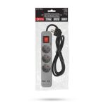 Entac Steckdosenleiste 3fach 2x USB-A, 1,5m grau