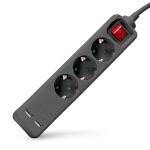 Entac Steckdosenleiste 3fach 2x USB-A, 1,5m schwarz