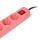 Entac Steckdosenleiste 3fach 2x USB-A, 1,5m pink