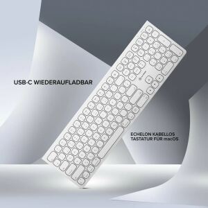 ALOGIC ASKBT3M-DE Tastatur Heimbüro Bluetooth QWERTZ Deutsch Weiß