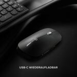 ALOGIC ASKBT3WC-DE Tastatur Maus enthalten Heimbüro RF Wireless + Bluetooth QWERTZ Deutsch Schwarz