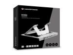 Conceptronic DONN35S Laptopständer mit 7-in-1 USB-C MST Dockingstation, Dual HDMI 4K 60 Hz, 100 W USB-C PD, USB-C 5 Gbit/s, 2 × USB-A 5 Gbit/s, Gigabit Ethernet
