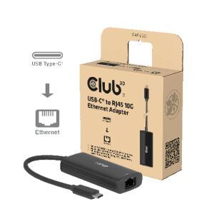 CLUB3D USB-C® zu RJ45 10G Ethernet-Adapter M/F