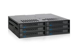 IcyDock 6x 2.5 SATA/SAS in 1x 5.25 bay mobile rack screwless