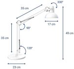 MAUL LED Tischleuchte MAULstudy mit Standfuß E27, weiß