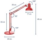 MAUL LED Tischleuchte MAULstudy mit Standfuß E27, rot