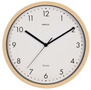 MAUL Wanduhr MAULgrain, 30 cm, Quarzuhr, ohne Batt., holz