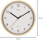 MAUL Wanduhr MAULgrain, 30 cm, Quarzuhr, ohne Batt., holz