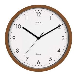 MAUL 9051476 Wand- /Tischuhr Quarzuhr Rund Weiß, Holz
