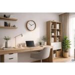 MAUL 9051476 Wand- /Tischuhr Quarzuhr Rund Weiß, Holz