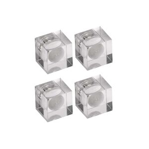 MAUL Neodym-Würfelmagnet Acryl, 15x15x15 mm,  4 St, glaskl.