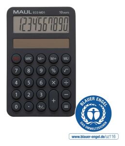 MAUL Taschenrechner ECO MD 1, 10 Stellen, grau