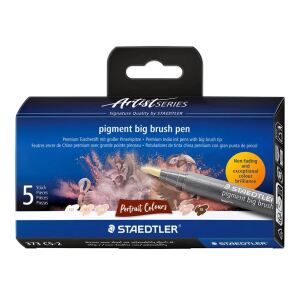 STAEDTLER pigment big brush pen Portrait  5ST