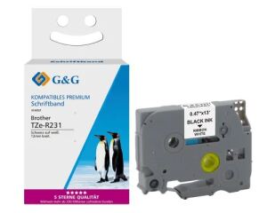 G&G 18767 Etiketten erstellendes Band Schwarz auf weiss TZe