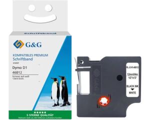 G&G 18788 Etiketten erstellendes Band Schwarz auf weiss D1