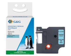 G&G 18800 Etiketten erstellendes Band Scwarz auf blau D1