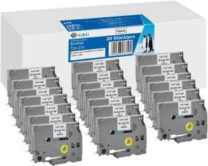G&G 21568 Etiketten erstellendes Band Schwarz auf weiss TZe