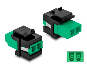 DELOCK Keystone Modul LC Duplex Buchse > Buchse grün/schwarz