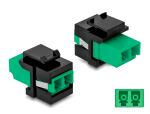 DELOCK Keystone Modul LC Duplex Buchse > Buchse grün/schwarz
