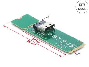 DELOCK M.2 Key M zu 1 x SFF-8654 4i Konverter