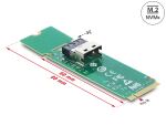 DELOCK M.2 Key M zu 1 x SFF-8654 4i Konverter
