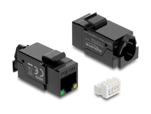 DELOCK Keystone Modul RJ45 Buchse Cat.6A UTP mit PoE LED