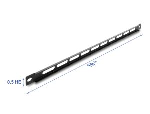 DELOCK 19" 0,5HE Panel mit Kabelbinderbefestigung schwarz